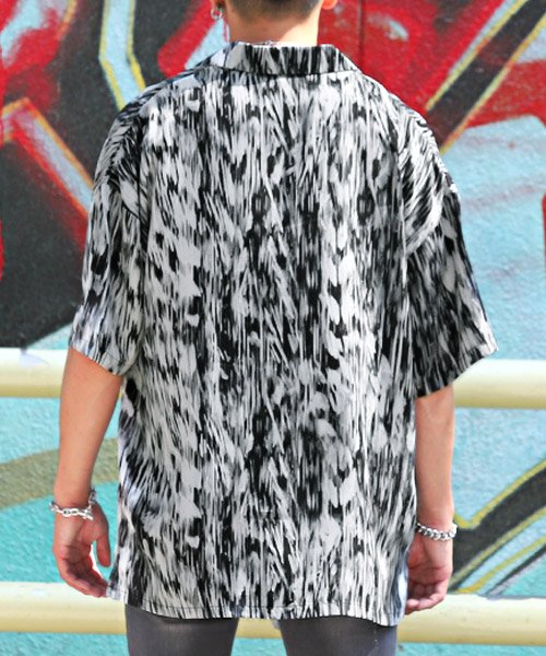 LUXSTYLE(ラグスタイル)/総柄BIGオープンカラー半袖シャツ/半袖シャツ メンズ オープンカラー ビッグシルエット 総柄/img01