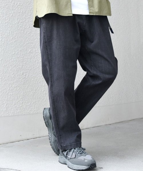 【SHIPS any別注】GRAMiCCi: オーガニックコットン ルーズテーパード ストレッチ デニム パンツ◆ SHIPS