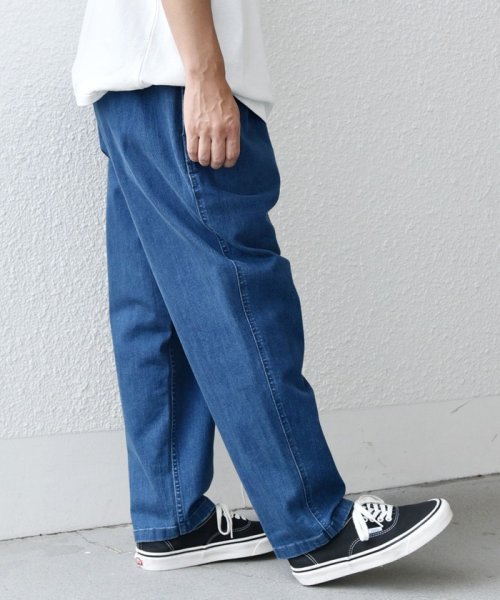 【SHIPS any別注】GRAMiCCi: オーガニックコットン ルーズテーパード ストレッチ デニム パンツ◆ SHIPS