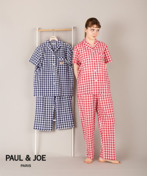 PAUL & JOE(ポール＆ジョー)/ギンガムチェック ふんわりさらっと ショートスリーブシャツセットアップ/img01