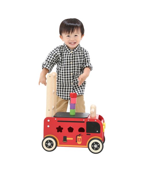 ImTOY(アイムトイ)/アイムトイ ImTOY 手押し車 積み木 型はめ パズル ウォーカー アンド ライド 消防車 男の子 女の子 1歳から 知育玩具 おもちゃ 木のおもちゃ IM－/img14