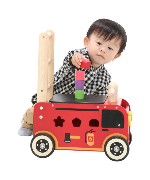 ImTOY(アイムトイ)/アイムトイ ImTOY 手押し車 積み木 型はめ パズル ウォーカー アンド ライド 消防車 男の子 女の子 1歳から 知育玩具 おもちゃ 木のおもちゃ IM－/img15
