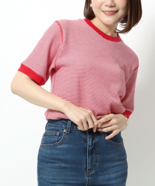 salong hameu(salong hameu)/【Salong hameu】Healthknit（ヘルスニット）クルーネック ワッフル半袖Tシャツ/ユニセックス/無地・ボーダーリンガーT/1P パックT/img29