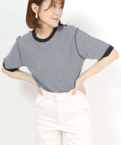 salong hameu(salong hameu)/【Salong hameu】Healthknit（ヘルスニット）クルーネック ワッフル半袖Tシャツ/ユニセックス/無地・ボーダーリンガーT/1P パックT/img46