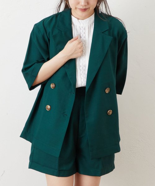 セール】【セットアップ対応商品】半袖Ｗテーラージャケット(504709424) | オリーブデオリーブ(OLIVE des OLIVE) -  MAGASEEK