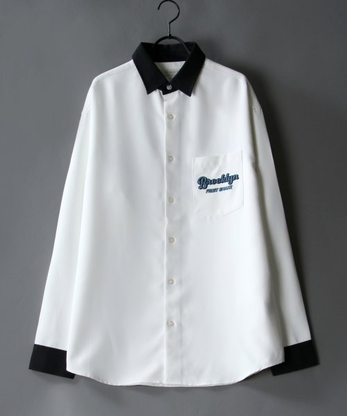 SITRY(SITRY)/【SITRY】バックステッチ レギュラーカラーシャツ メンズ シャツ 刺繍 長袖シャツ/img14