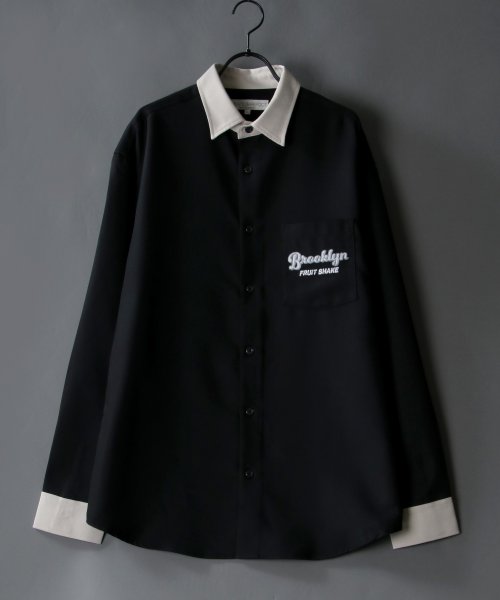SITRY(SITRY)/【SITRY】バックステッチ レギュラーカラーシャツ メンズ シャツ 刺繍 長袖シャツ/img15