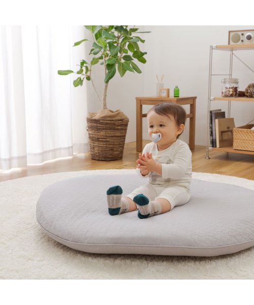 mofua(モフア)/mofua モフア ベビーマット マットレス ラウンド 直径100cm 円形 キルトカバー付き 洗える CLOUD柄 ROUND BABY MAT 362559/img28