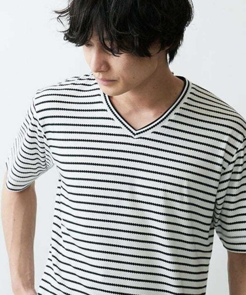 MK homme(エムケーオム)/VネックボーダーTシャツ/img06