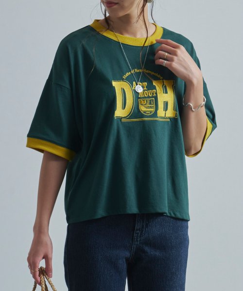 Fizz(フィズ)/ロゴ刺繍リンガーTシャツ　配色　トリム 半袖/img02