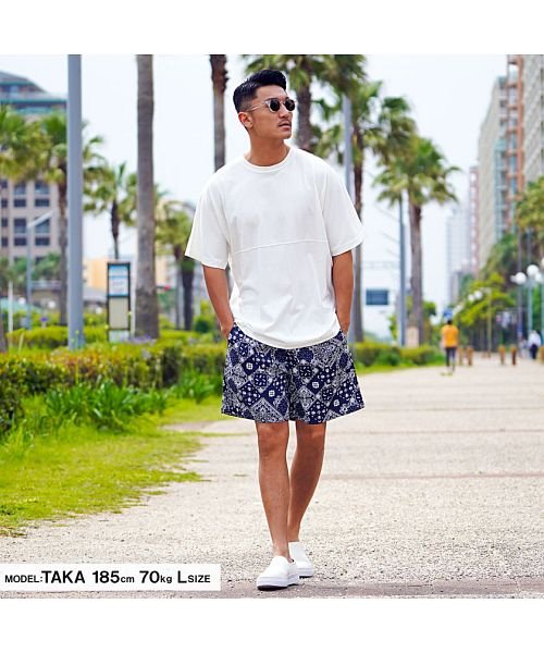 Cavaria バンダナ柄ショートシェフパンツ ハーフパンツ メンズ ブランド オシャレ ショートパンツ ショーツ 短パン ペイズリー バンダナ柄 ネイビー 紺 Www Hhga Se