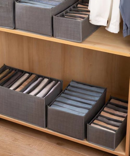 セール 下着収納 引き出し 7マス 靴下ケース 仕切り収納 靴下 インナーウエア収納 おしゃれ シンプル 折りたたみ グレー パンツ ハンカチ タオル ショッピングゴー Shoppinggo Magaseek