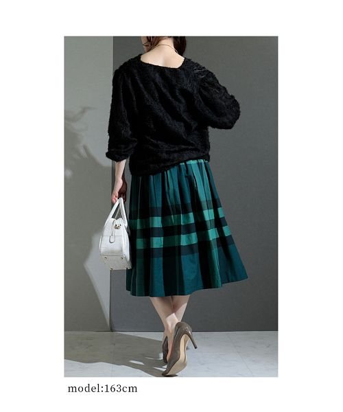 Sawa a la mode(サワアラモード)/爽やかな雰囲気纏うグリーンチェックフレアスカート/img07