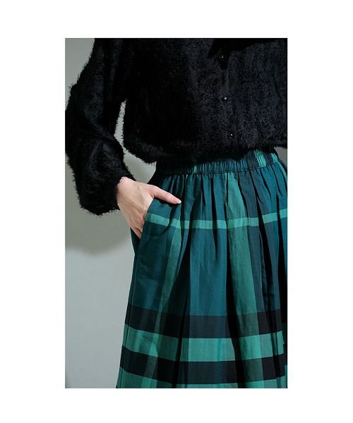 Sawa a la mode(サワアラモード)/爽やかな雰囲気纏うグリーンチェックフレアスカート/img10