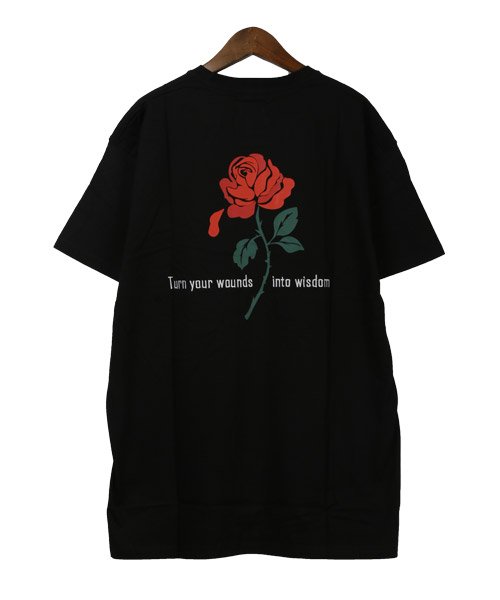 LUXSTYLE(ラグスタイル)/バラ刺繍バックプリントTシャツ/Tシャツ メンズ 半袖 薔薇 ロゴ 刺繍 バックプリント/img06