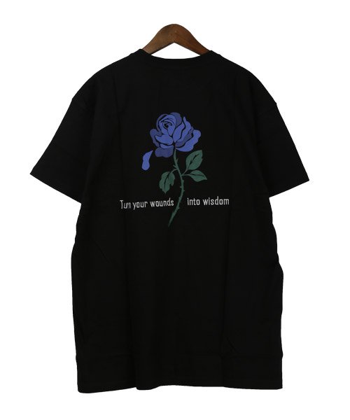 LUXSTYLE(ラグスタイル)/バラ刺繍バックプリントTシャツ/Tシャツ メンズ 半袖 薔薇 ロゴ 刺繍 バックプリント/img08