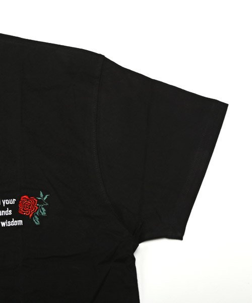 LUXSTYLE(ラグスタイル)/バラ刺繍バックプリントTシャツ/Tシャツ メンズ 半袖 薔薇 ロゴ 刺繍 バックプリント/img14
