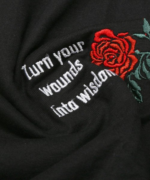 LUXSTYLE(ラグスタイル)/バラ刺繍バックプリントTシャツ/Tシャツ メンズ 半袖 薔薇 ロゴ 刺繍 バックプリント/img17
