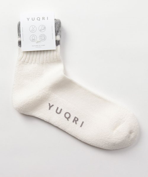 YUQRI(YUQRI)/【YUQRI / ユクリ】comfy half pile rib line 「 抗菌防臭・消臭・制菌」リブ ソックス 靴下 日本製 父の日  プレゼント /img23