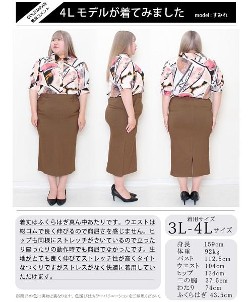 GOLD JAPAN(ゴールドジャパン)/大きいサイズ レディース ビッグサイズ ストレッチツイルナロースカート/img15