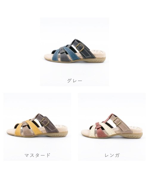 FOOT PLACE(フットプレイス)/PannyLane ペニーレイン サンダル カラーコンビ サボ お洒落 クッションインソール ME－1294/img01