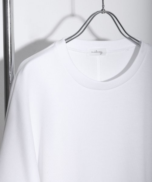 Nilway(ニルウェイ)/シルキースムースポンチ半袖ビッグドルマンTシャツ/img01