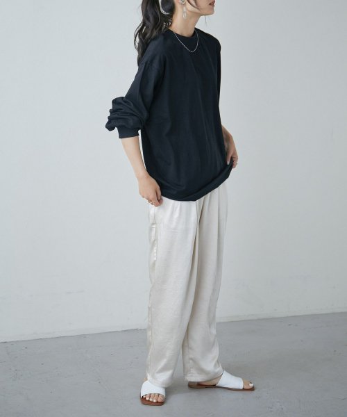 Fashion Letter(ファッションレター)/Fashion Letter ファッションレター シルエットに拘ったモックネックロンT レディース tシャツ 長袖 カットソー 綿100 大きいサイズ M－5L/img13