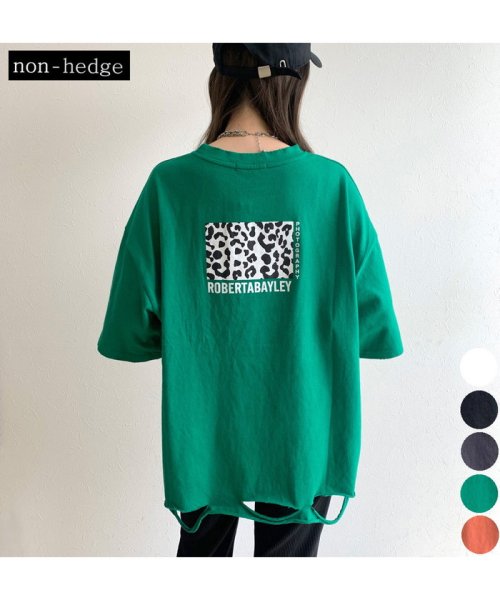 non-hedge(ノンヘッジ)/バックヒョウ柄ダメージビッグTシャツ/img01