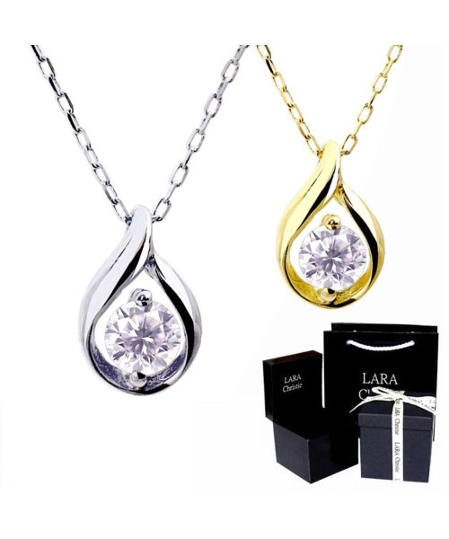 LARA Christie(ララクリスティー)/ララクリスティー ダイヤモンド 0.1ct デザイン1粒 ネックレス 18金ゴールド K18 lp71－0010－yg/img01