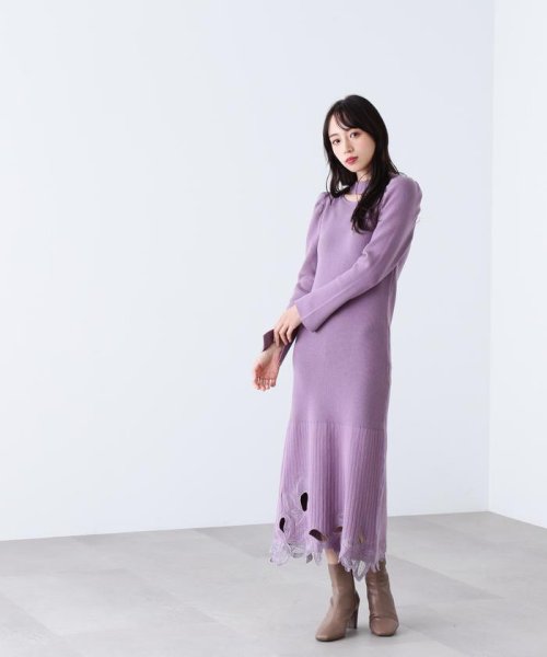 JILL by JILL STUART(ジル バイ ジル スチュアート)/カットワークシシュウリブニットワンピース/img16