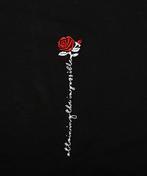 LUXSTYLE(ラグスタイル)/フロントバック薔薇刺繍Tシャツ/Tシャツ メンズ 半袖 薔薇 刺繍 ステッチ ロゴ プリント/img16