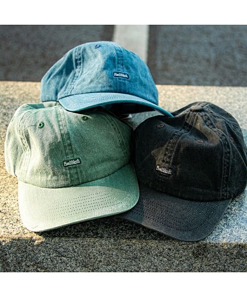 healthknit(ヘルスニット)/Healthknit ピグメントロゴキャップ メンズ ブランド オシャレ 大人 帽子 CAP ロゴ 刺繍 ワンポイント ホワイト ブラック ピグメント カーキ /img10