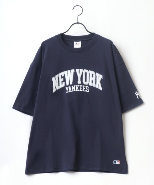LAZAR(ラザル)/【Lazar】MLB/メジャーリーグベースボール ビッグシルエット カレッジ チームロゴ サガラ 刺繍 Tシャツ/img45
