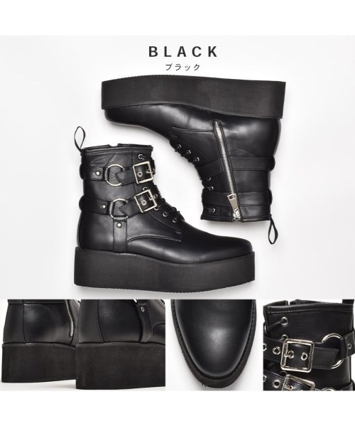 SVEC(シュベック)/厚底ブーツ メンズ ショートブーツ 黒 サイドジップ カジュアルブーツ リングブーツ 革靴 ブランド エンデヴァイス エンデバイス endevice ブラック/img11
