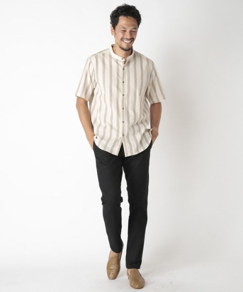 Men's Bigi(メンズビギ)/オリエンタルジャガードストライプ半袖シャツ　fabric made in japan/img02