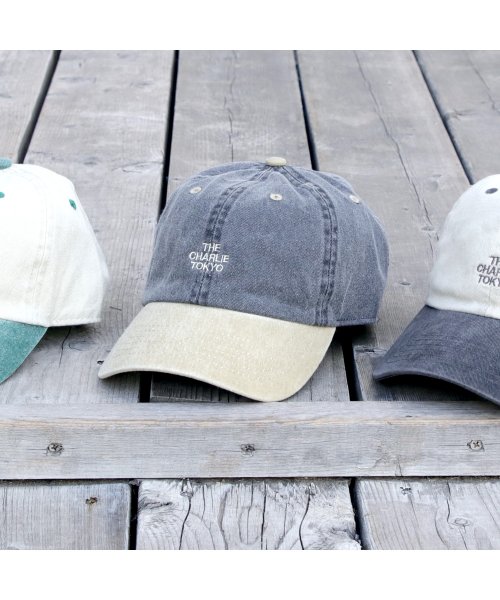 MAISON mou(メゾンムー)/【THE CHARLIE TOKYO/ザチャーリートーキョー】2tone logo twill low cap 2 2トーンロゴツイルローキャップ/img01