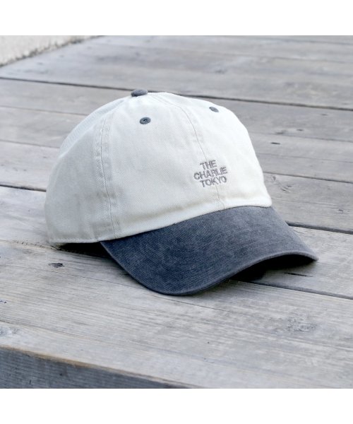 MAISON mou(メゾンムー)/【THE CHARLIE TOKYO/ザチャーリートーキョー】2tone logo twill low cap 2 2トーンロゴツイルローキャップ/img03