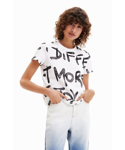 Desigual(デシグアル)/Manifestoテキスト Tシャツ/img01