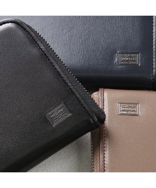 ポーター プリュム ウォレット 179－03869 吉田カバン 財布 二つ折り財布 薄型 本革 レザー L字ファスナー メンズ レディース PORTER ポーター プリュム PORTER PLUME コンビネーション鞣し