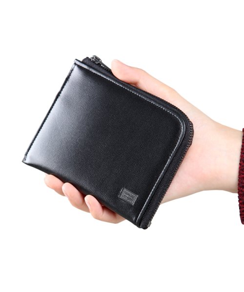 ポーター プリュム ウォレット 179－03869 吉田カバン 財布 二つ折り財布 薄型 本革 レザー L字ファスナー メンズ レディース PORTER ポーター プリュム PORTER PLUME コンビネーション鞣し