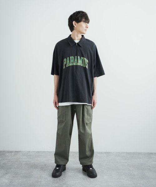 Rocky Monroe(ロッキーモンロー)/カレッジT ハーフジップTシャツ メンズ レディース 半袖 襟 カレッジプリント オーバーサイズ ビッグシルエット ワイド 綿 コットン カジュアル アメカジ /img51