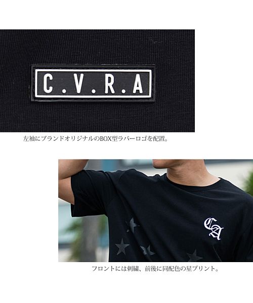 セール】C.V.R.A 刺繍ロゴスターグラデーション半袖Tシャツ メンズ