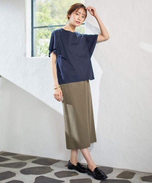 J.PRESS LADIES（LARGE SIZE）(J．プレス　レディス（大きいサイズ）)/【WEB限定・UVケア・接触冷感】コンパクトコットンスムース フレアースリーブ カットソー/img02