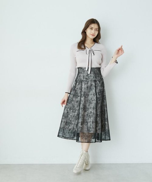 JILL by JILL STUART(ジル バイ ジル スチュアート)/チェックレースフロッキープリントスカート/img04