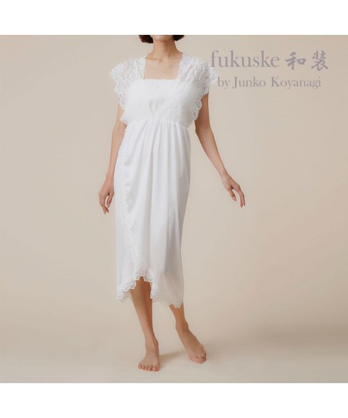 fukuske(フクスケ)/福助 公式 インナー レディース fukuske和装 ブラジュバン3inONE  ブラスリップ 401－001<br>Mサイズ Lサイズ ホワイト ブラック 女/img01
