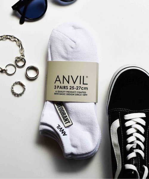 ANVIL(ANVIL)/【ANVIL】「消臭加工」3足セット パイル 3パック スポーツ アンクル ソックス 靴下 /3P Ankle Socks/ANS030 アンビル アンヴィル/img01