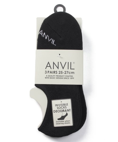 ANVIL(ANVIL)/アンヴィル ANVIL 【ANVIL】「消臭加工」「滑り止め付き」3足セット 3パック イン ソックス /インビジブルソックス /ANS020 浅履き 靴下 ア/img37