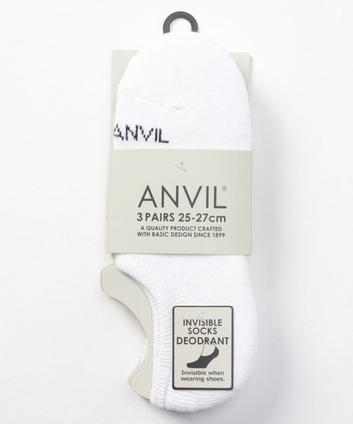 ANVIL(ANVIL)/【ANVIL】「消臭加工」「滑り止め付き」3足セット 3パック イン ソックス /インビジブルソックス /ANS020 浅履き 靴下 アンビル アンヴィル/img04