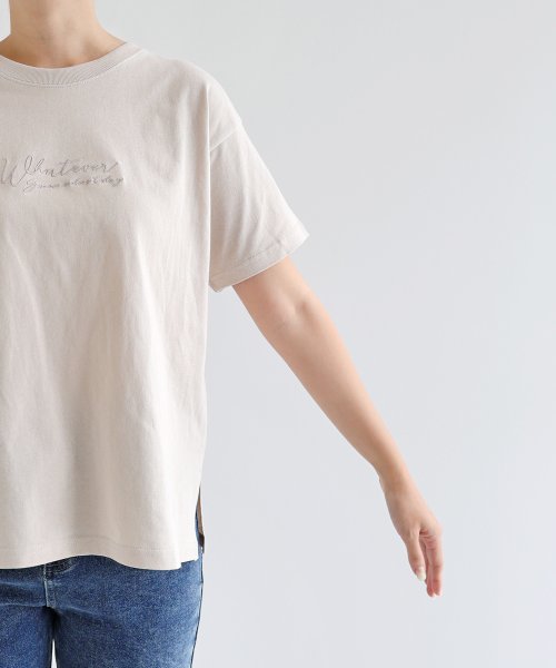 and　Me...(アンドミー)/コットン天竺ロゴ刺繍半袖Tシャツ/img29