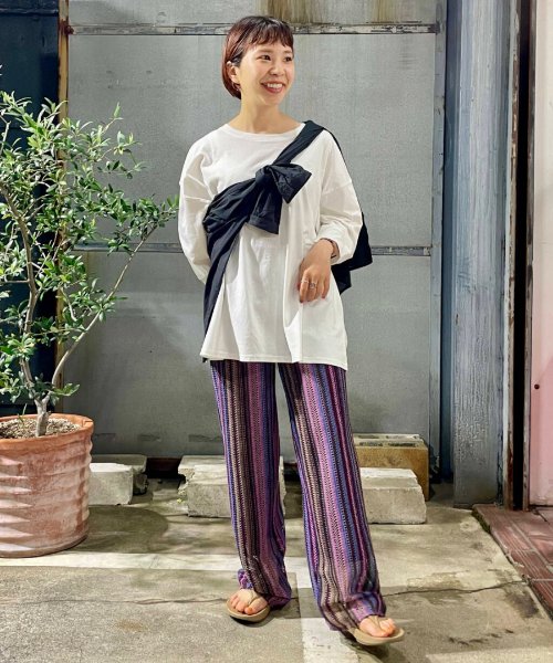 セール アイテムズ アーバンリサーチ レディース Items Urbanresearch カラーレースストライプパンツ Magaseek